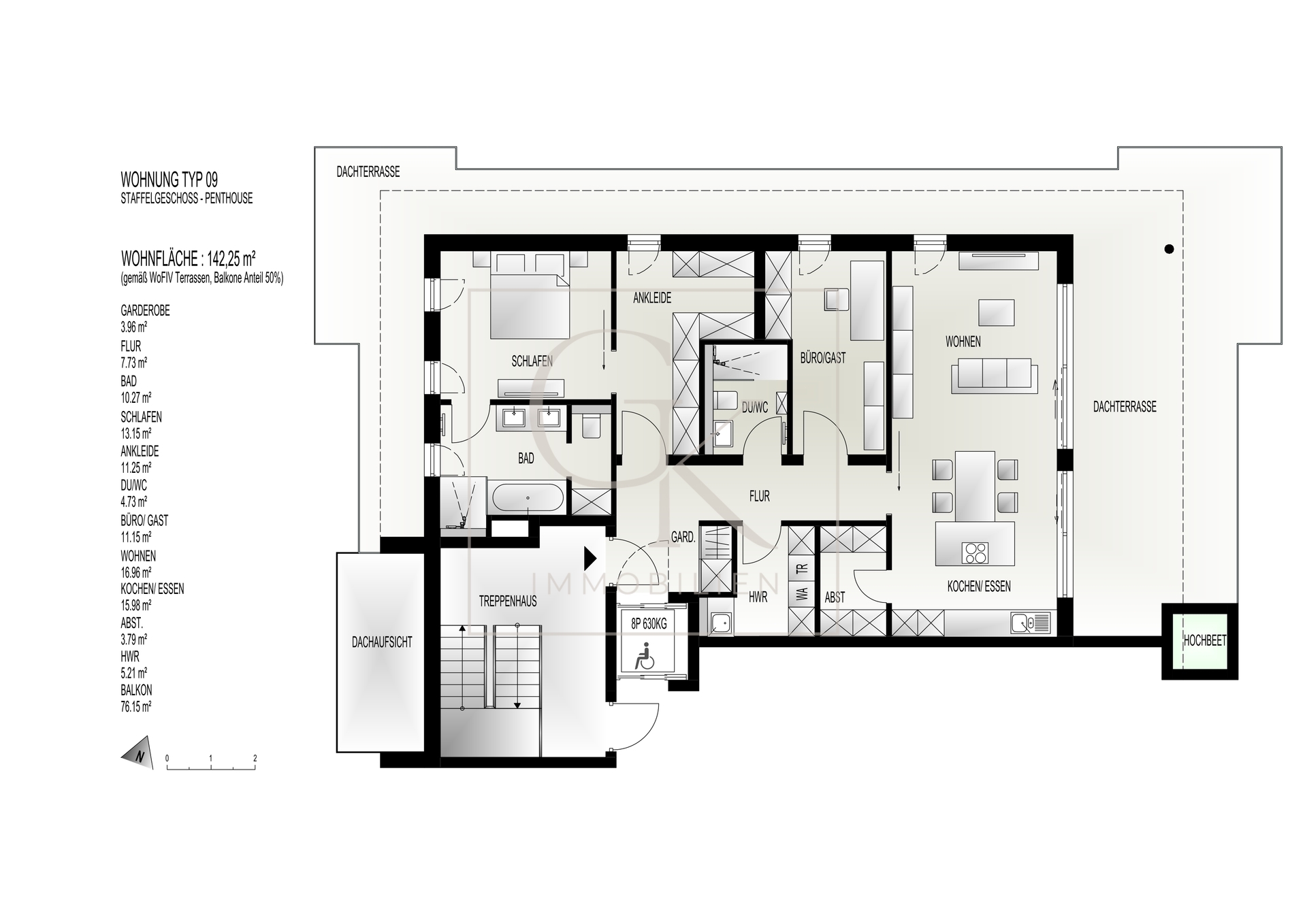Penthouse Wohnung Typ 09